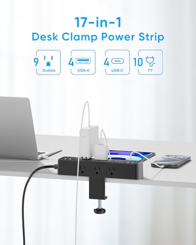 Desk Clamp Power Strip with Charging Station