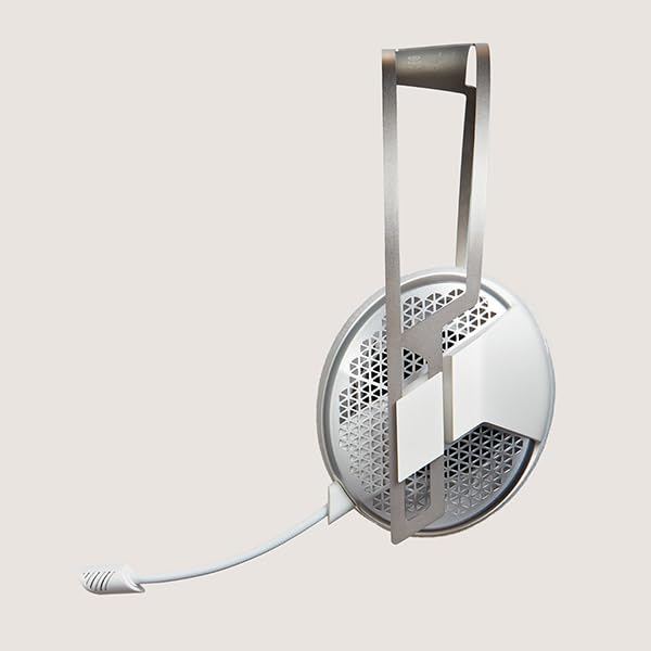 Open-Back Wired Gaming Headset with Detachable Microphone, Silver