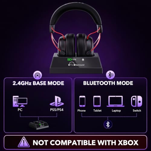 Wireless Gaming Headset with Charging Base