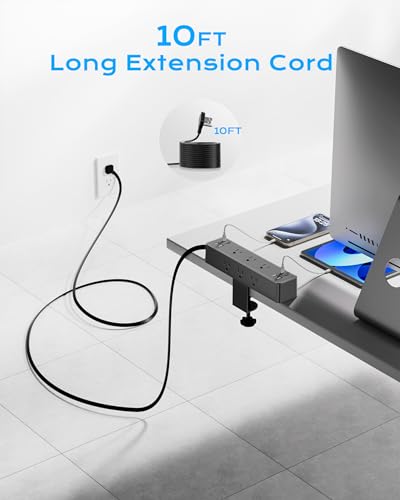 Desk Clamp Power Strip with Charging Station
