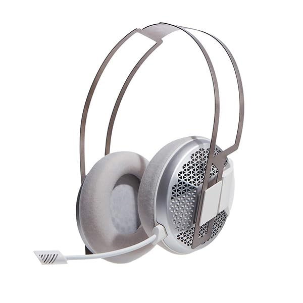 Open-Back Wired Gaming Headset with Detachable Microphone, Silver