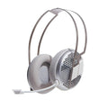 Open-Back Wired Gaming Headset with Detachable Microphone, Silver