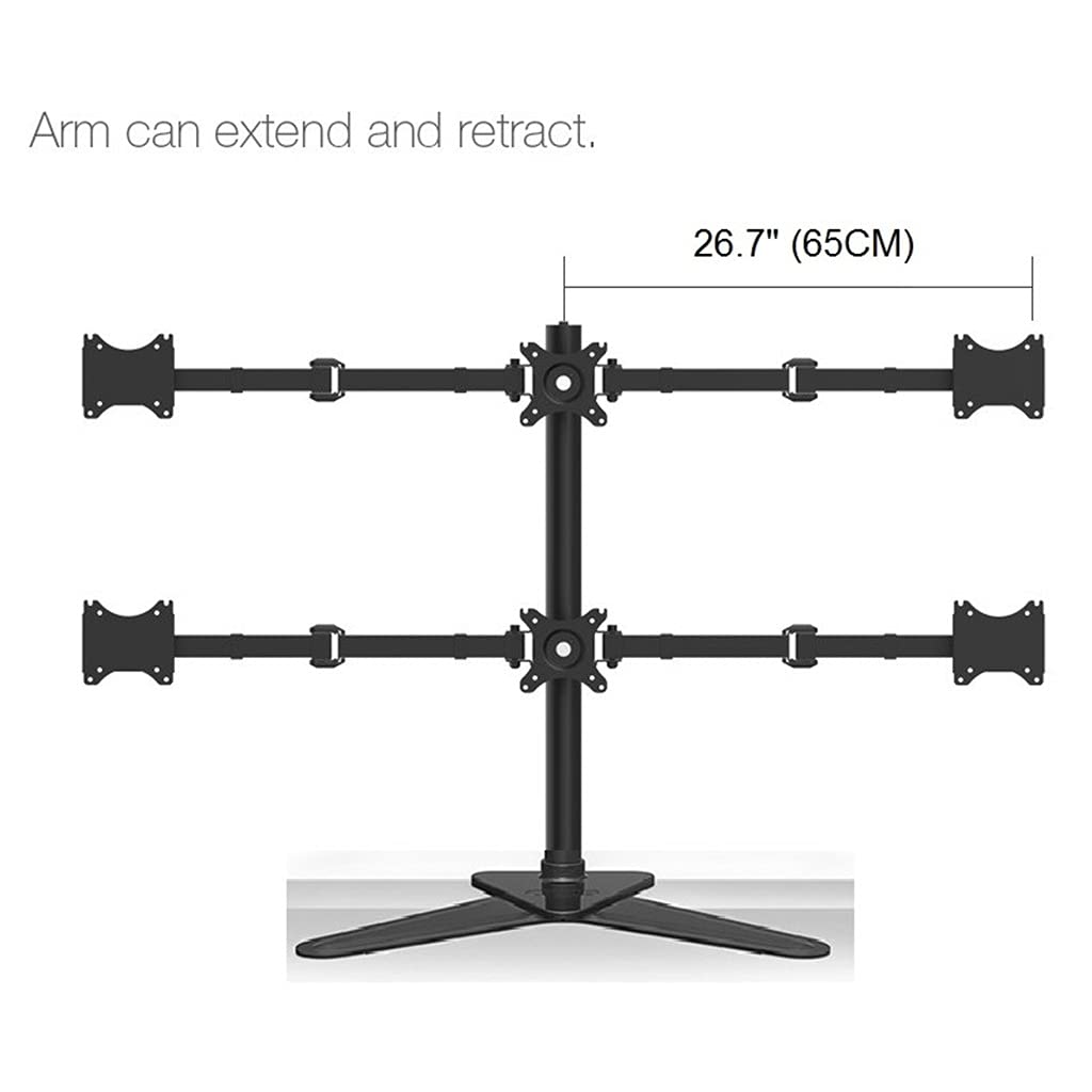 Freestanding Six-Monitor Arm Stand for 10–27-Inch Displays