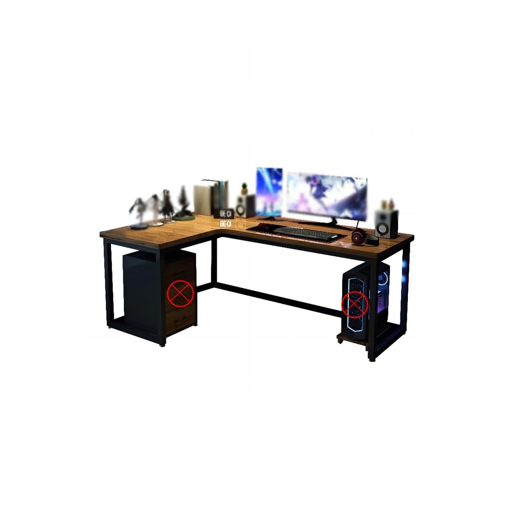 Solid Wood L-Shaped Corner Gaming Desk