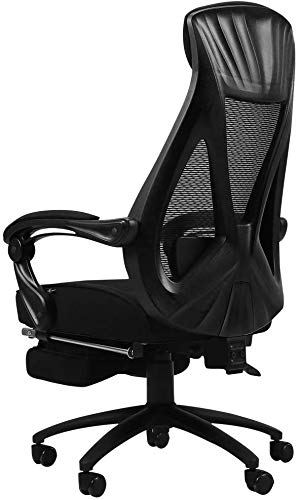 Ergonomic High-Back Gaming Chair with Footrest, White