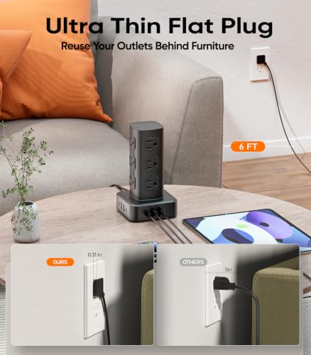 100W/160W Charging Station with 12 AC Outlets & 8 USB Ports