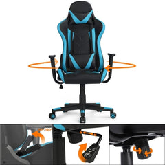 Adjustable High Back Faux Leather Swivel Gaming Chair