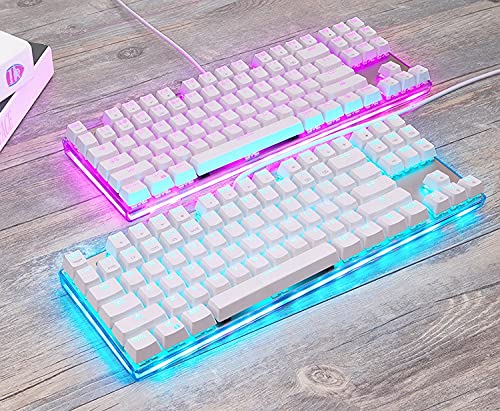 87-Key RGB Wired Mechanical Gaming Keyboard, White