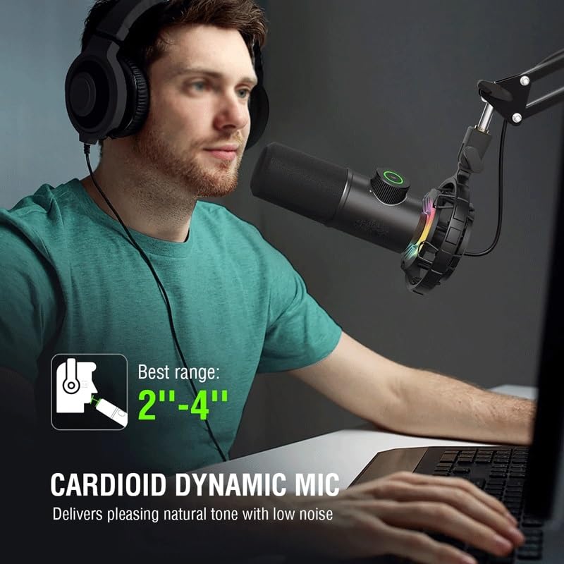 RGB Dynamic Gaming Microphone with Tap-to-Mute