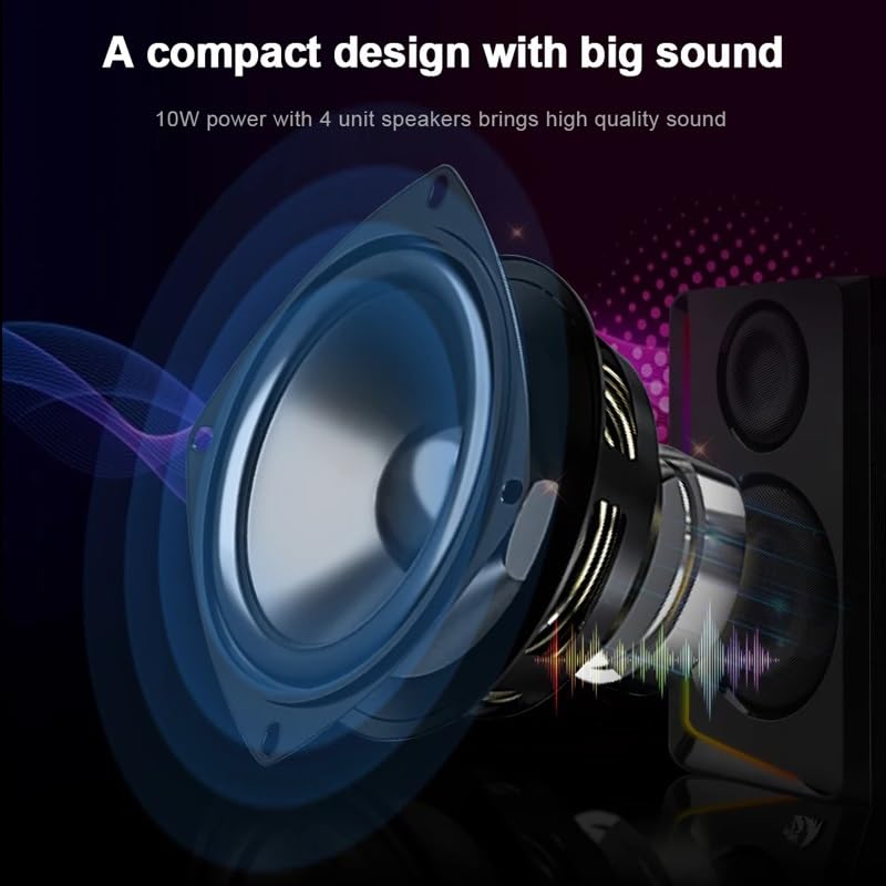 RGB 2.0 Gaming Speakers with 3.5mm AUX