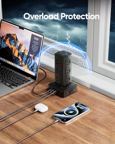 100W/160W Charging Station with 12 AC Outlets & 8 USB Ports