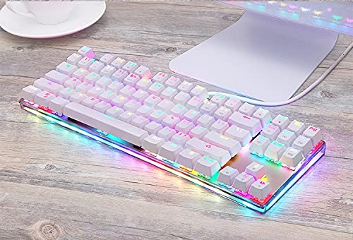 87-Key RGB Wired Mechanical Gaming Keyboard, White