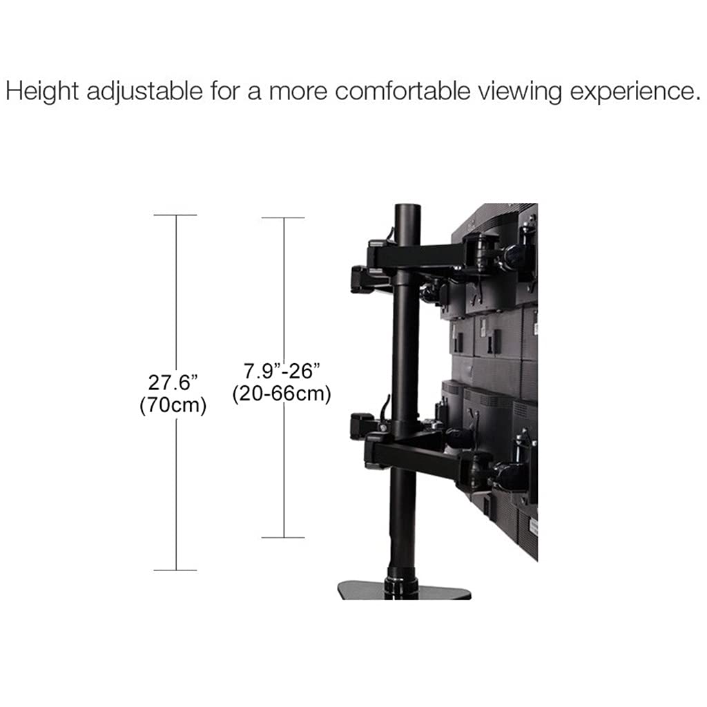 Freestanding Six-Monitor Arm Stand for 10–27-Inch Displays