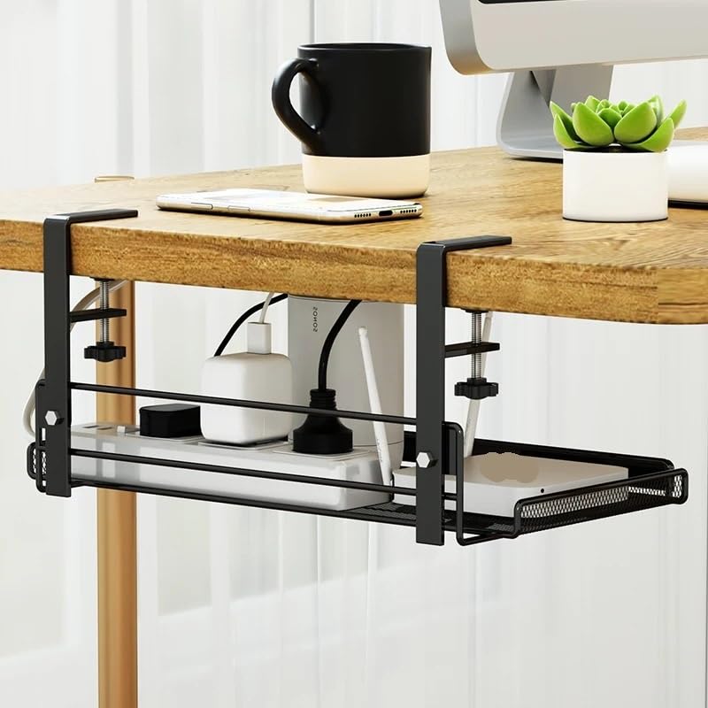 DUAYENDUS Metal Under Desk Cable Management Tray