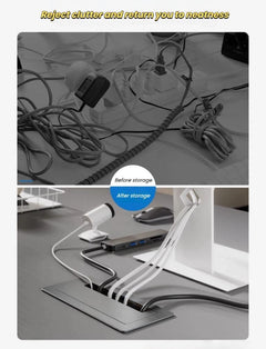 Desk Cable Grommet with Dustproof Brush, 90 × 600 mm