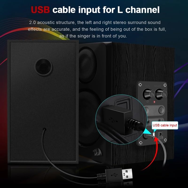 RGB 2.0 Gaming Speakers with 3.5mm AUX