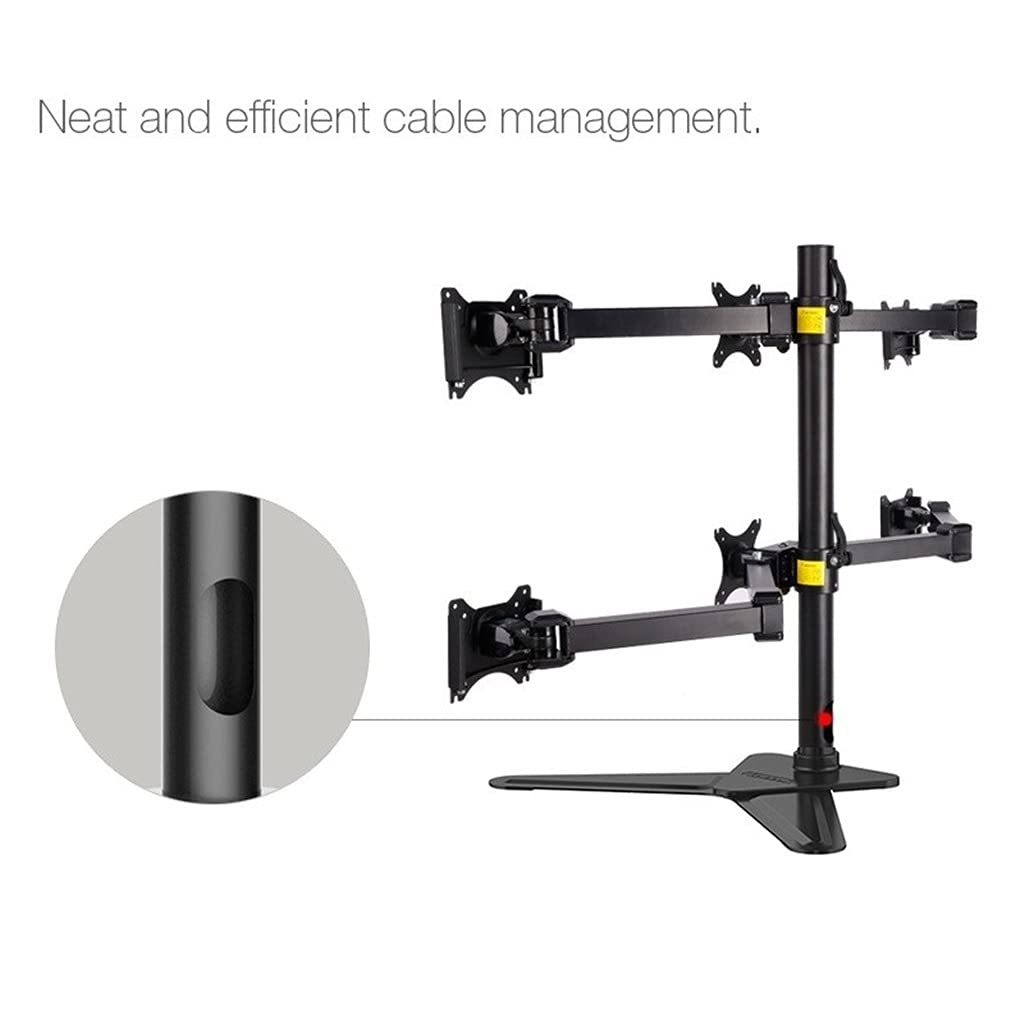 Freestanding Six-Monitor Arm Stand for 10–27-Inch Displays