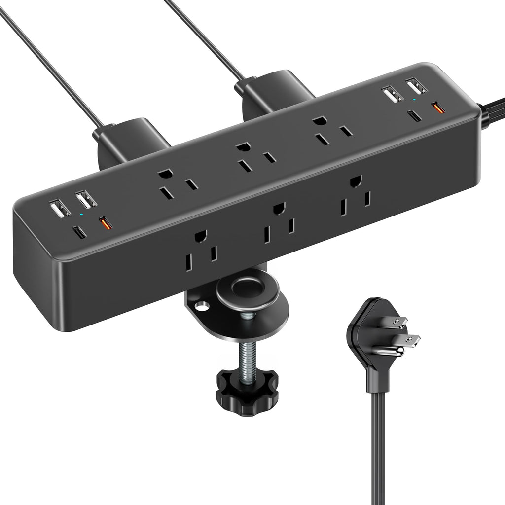 Desk Clamp Power Strip with Charging Station