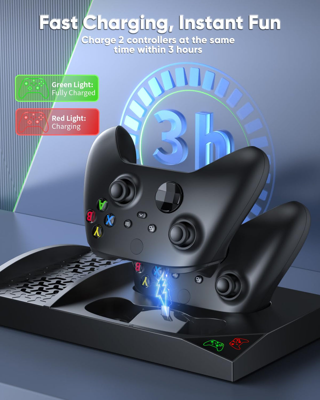 Vertical Charging Stand with Cooling Fan for Xbox Series S