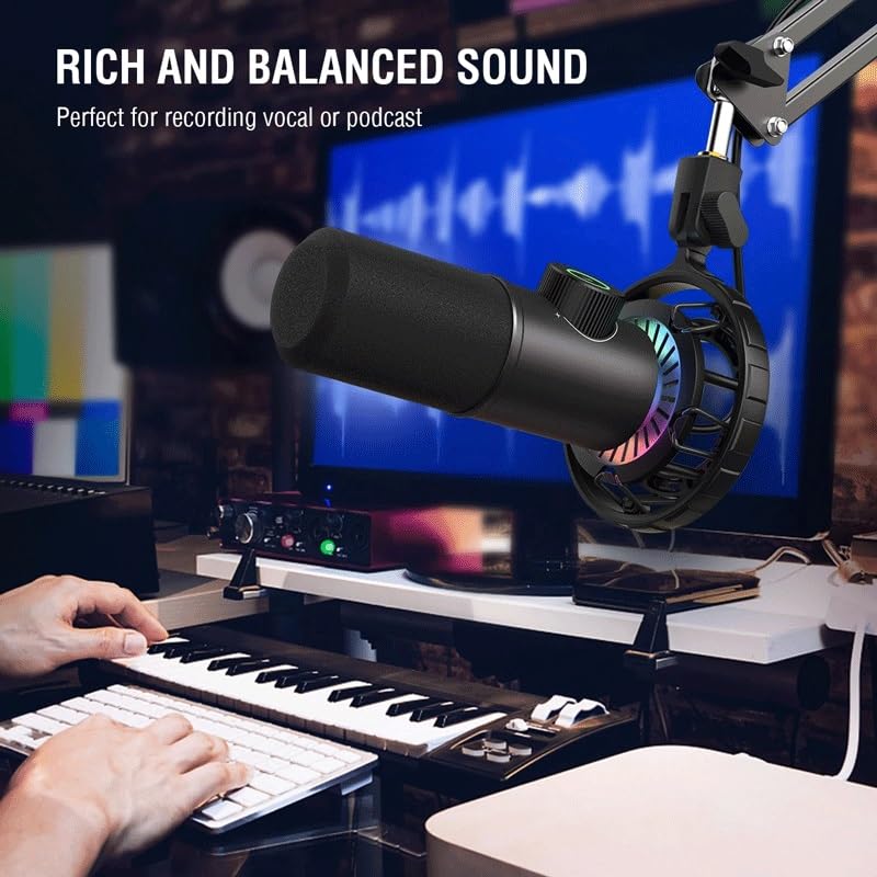 RGB Dynamic Gaming Microphone with Tap-to-Mute