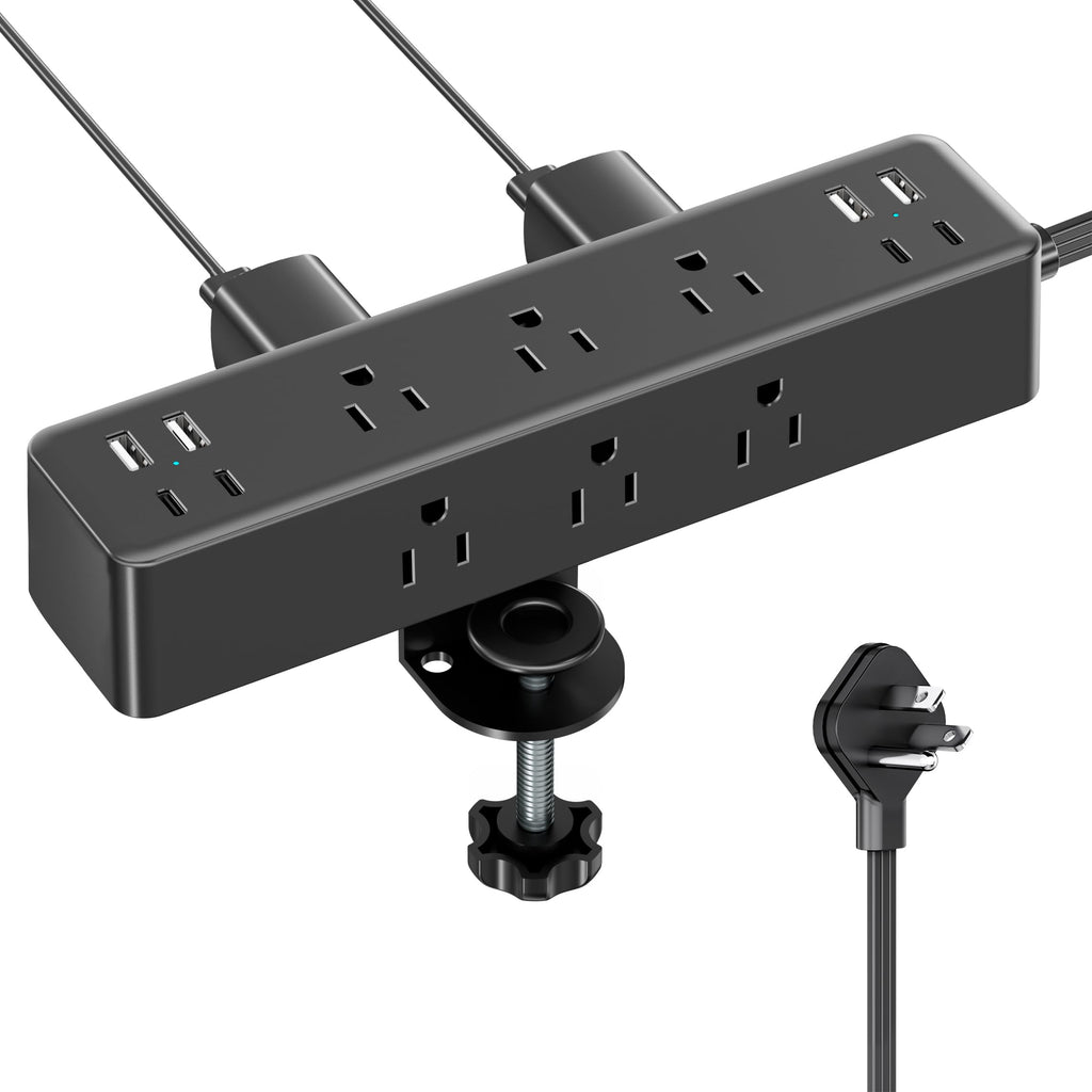 Desk Clamp Power Strip with Charging Station