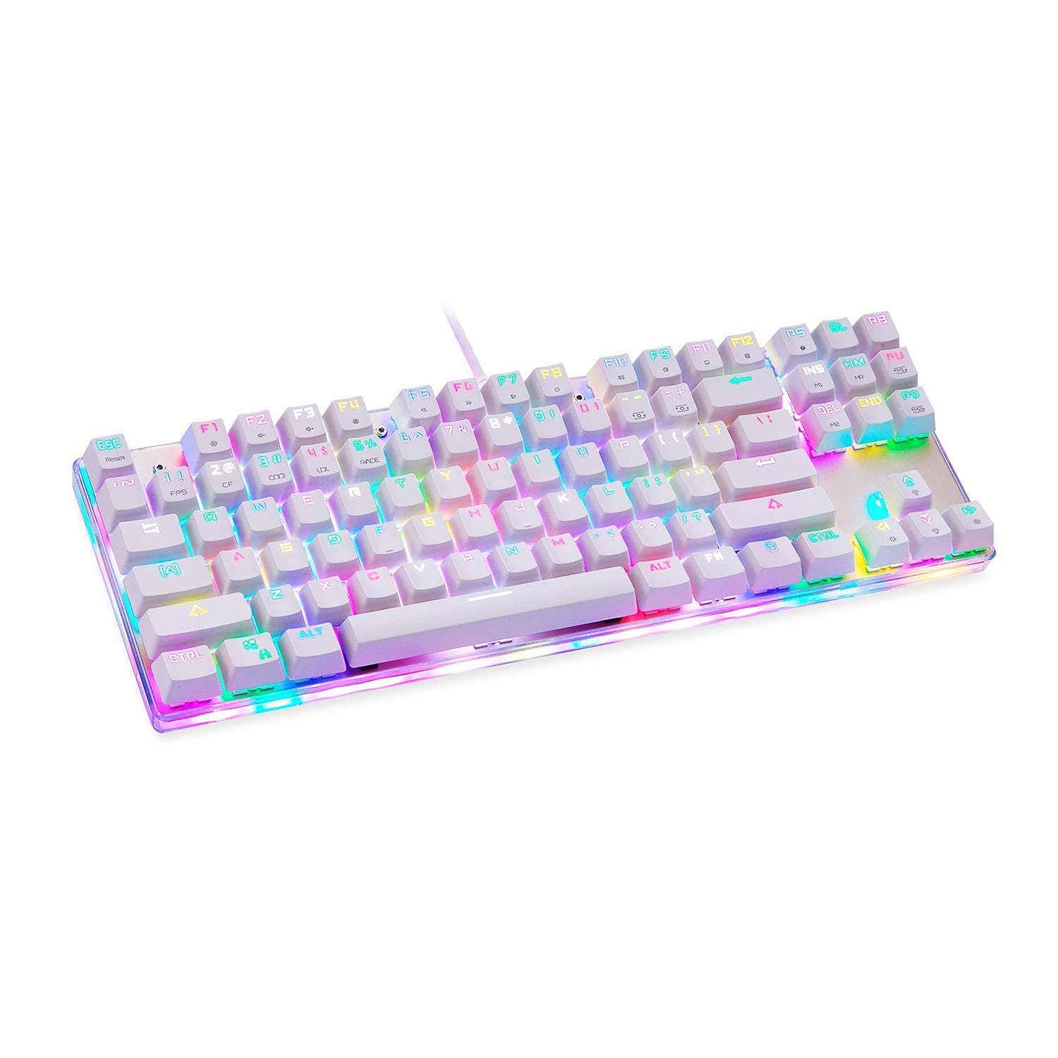 87-Key RGB Wired Mechanical Gaming Keyboard, White