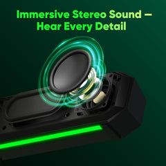 USB Computer Soundbar with Microphone & Gaming Mode