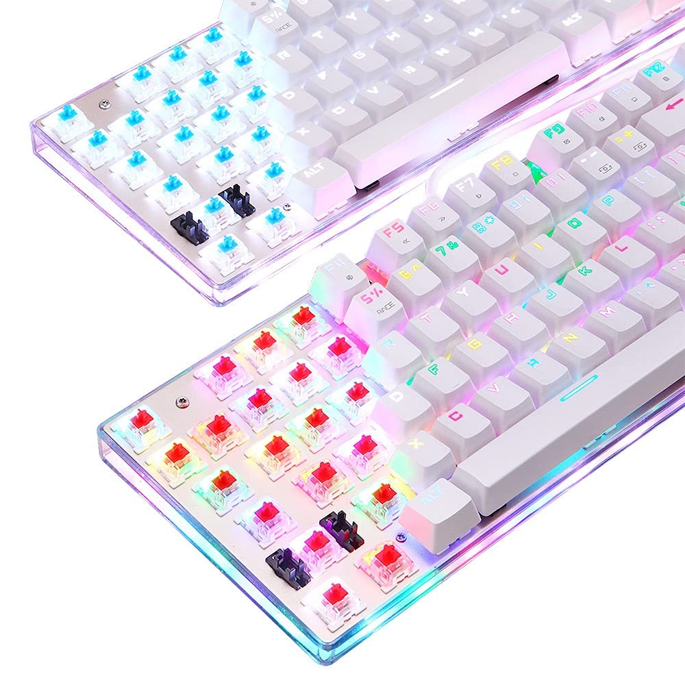 87-Key RGB Wired Mechanical Gaming Keyboard, White