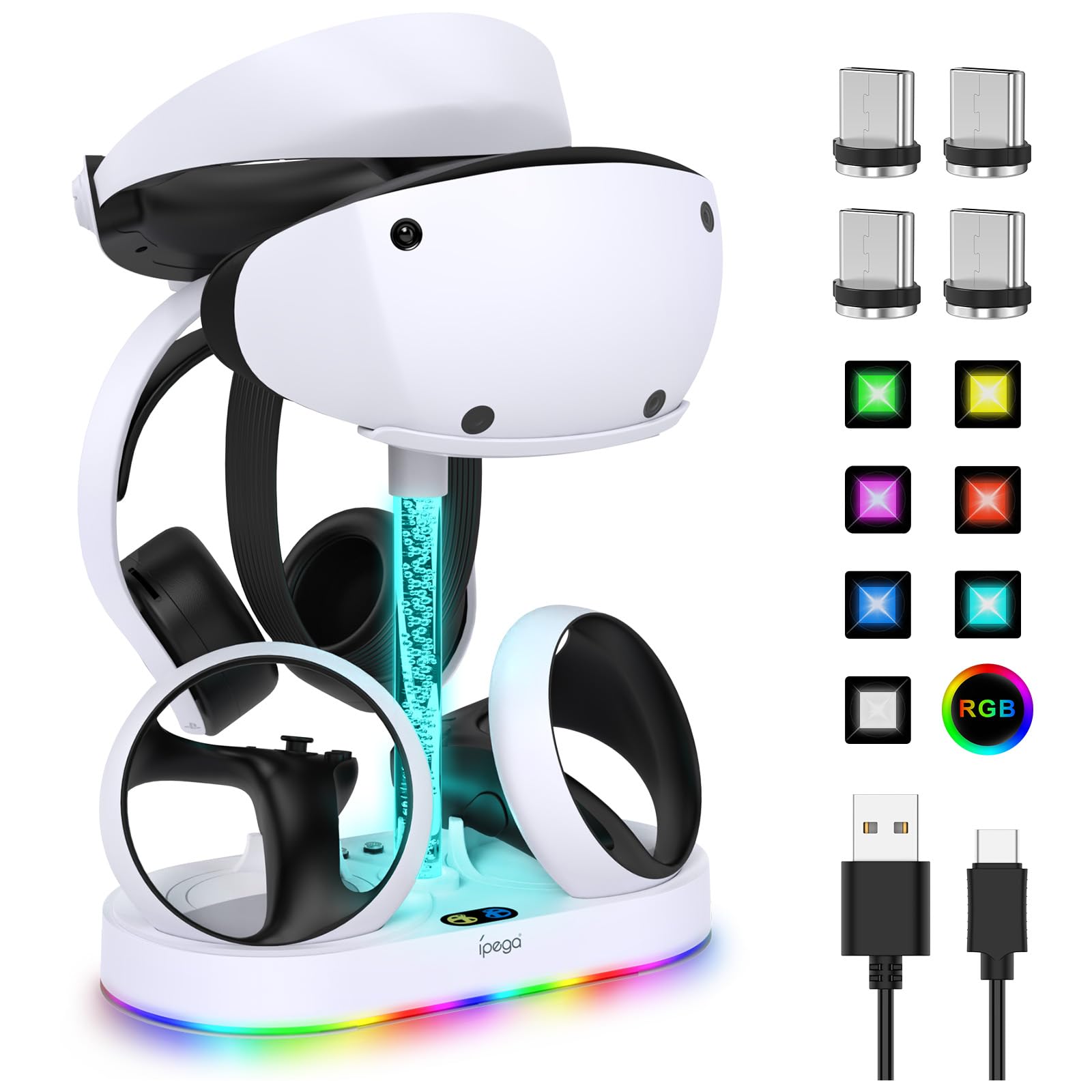 FASTSNAIL RGB Charging Stand & Storage Station for PlayStation VR2