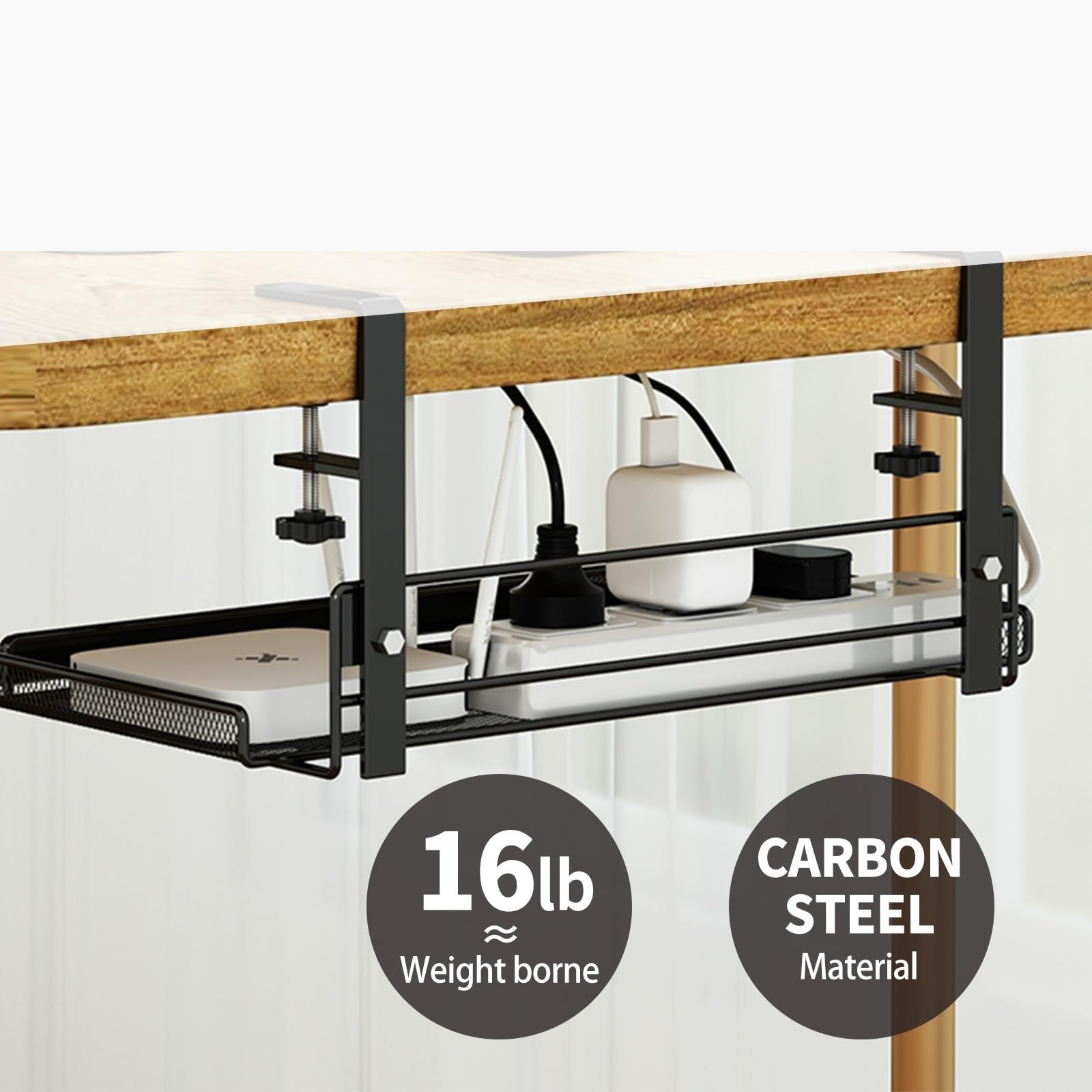 DUAYENDUS Metal Under Desk Cable Management Tray