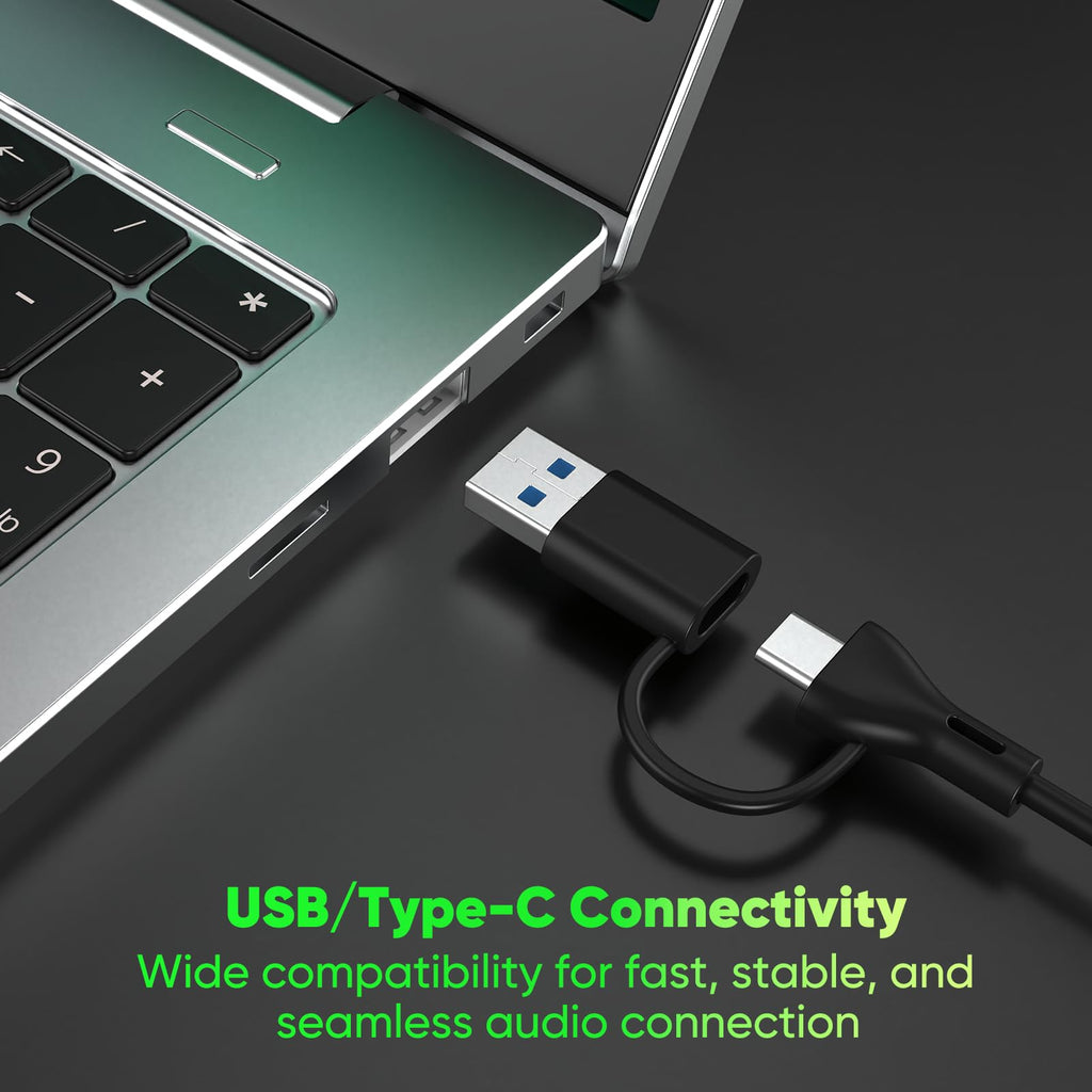 USB Computer Soundbar with Microphone & Gaming Mode