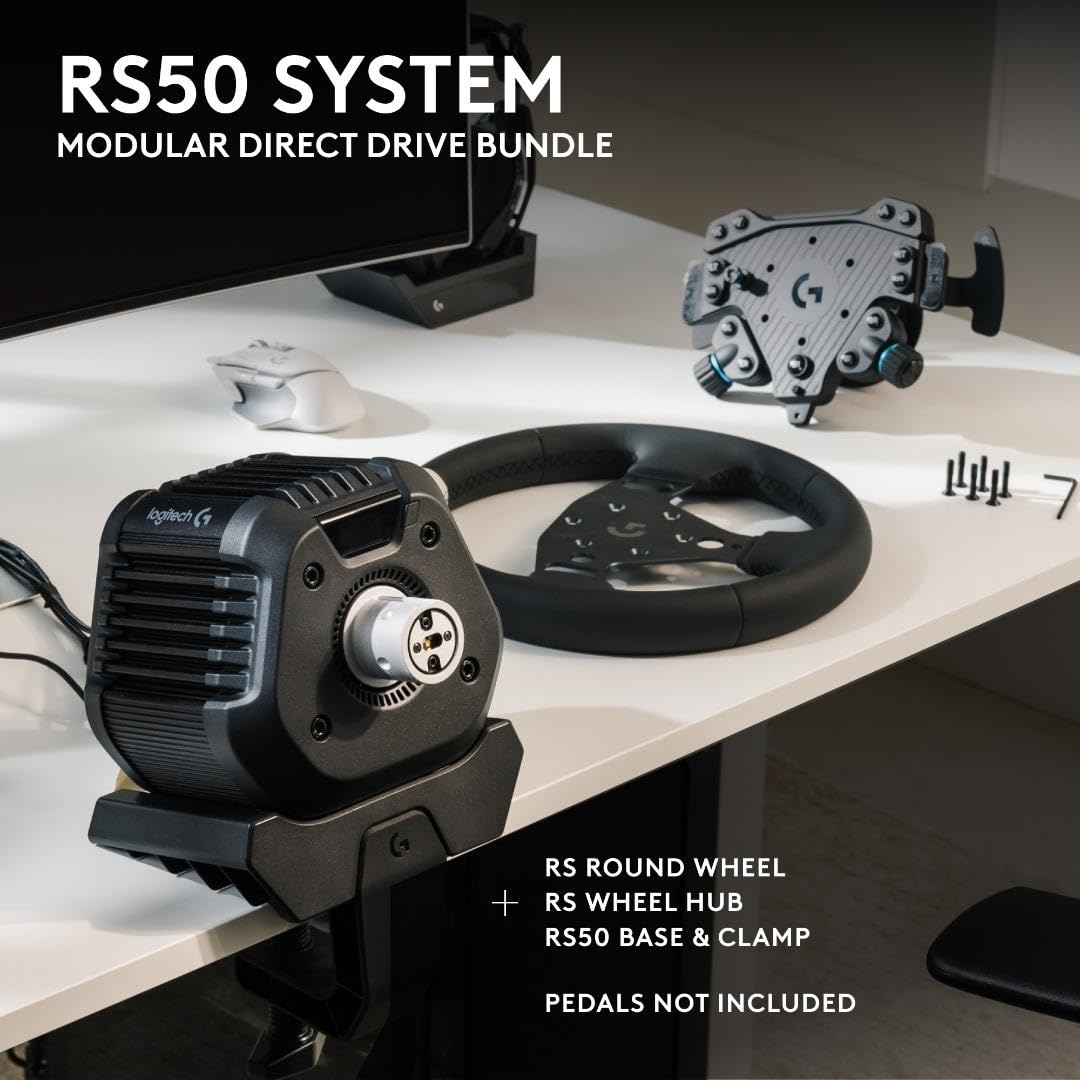 3-Piece Direct Drive Sim Racing Steering Wheel System, 8 Nm