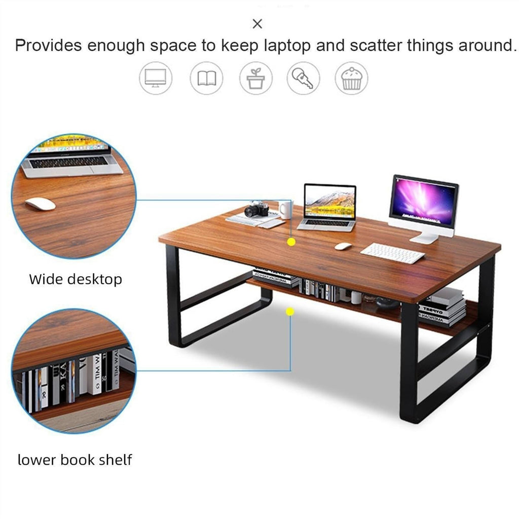 Corner Computer Desk with Storage Rack