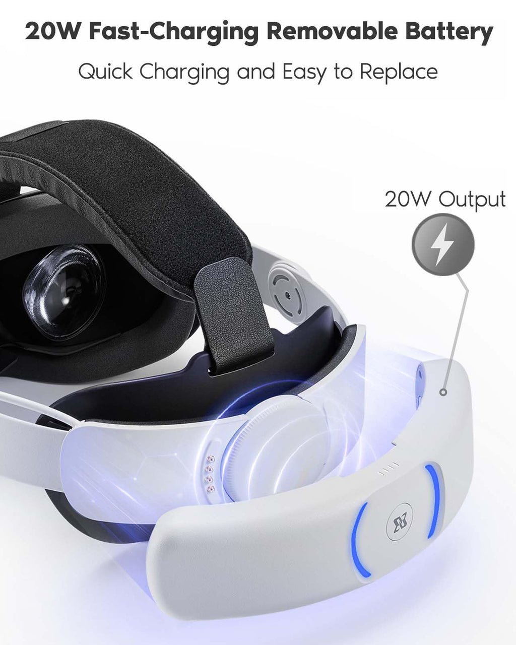 BINBOK VR Head Strap with Battery for Meta Quest 3/3S