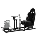 Racing & Flight Simulator Cockpit with Black Seat