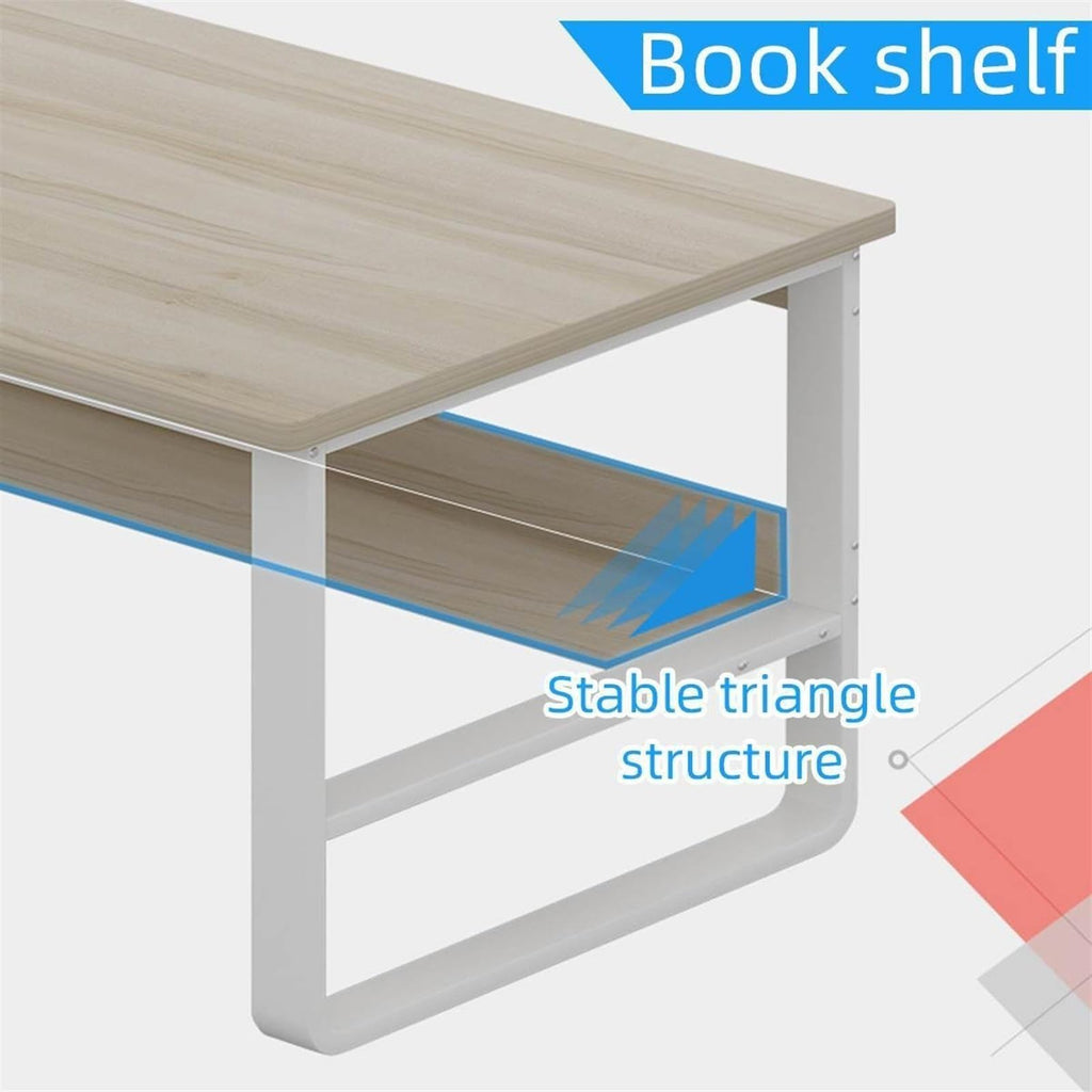 Corner Computer Desk with Storage Rack