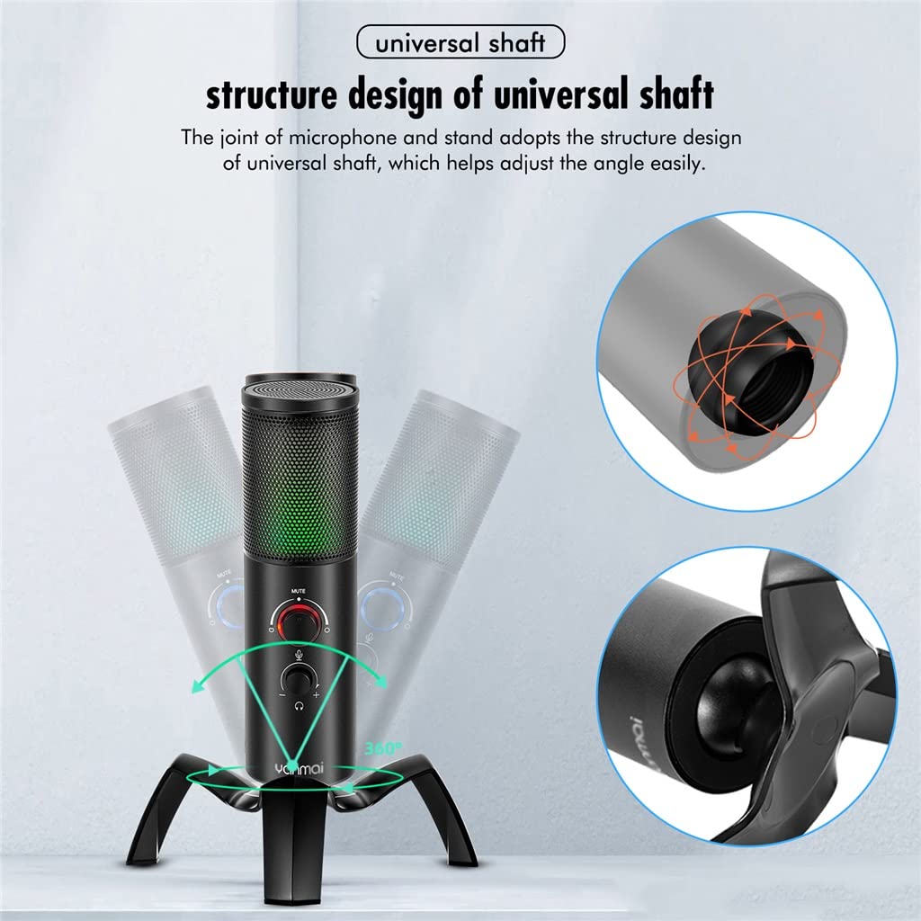 RGB USB Condenser Microphone for Gaming & Streaming