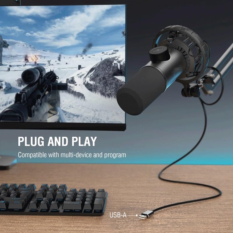 RGB Dynamic Gaming Microphone with Tap-to-Mute
