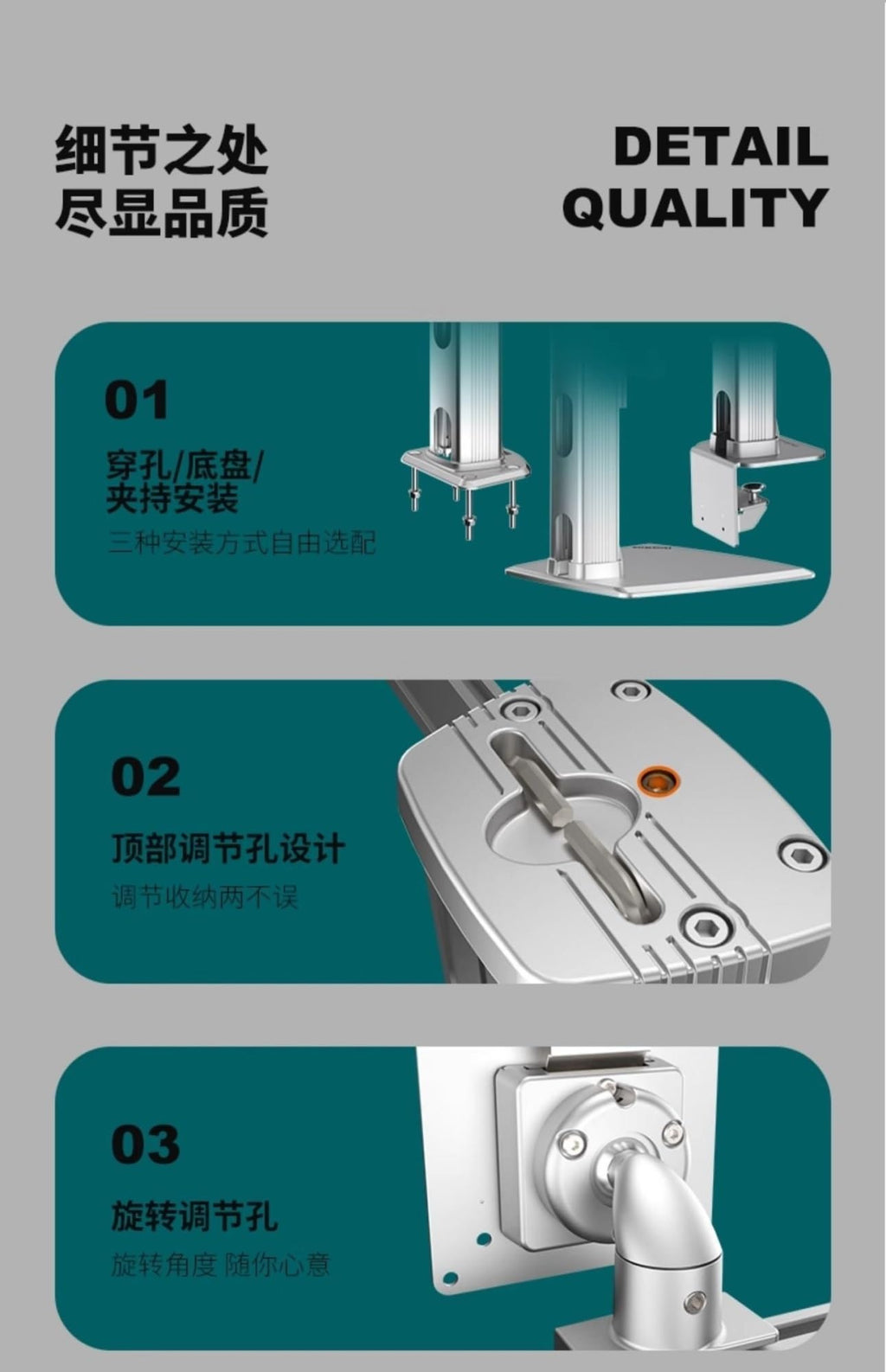 4-in-1 Mechanical Monitor Arm Stand