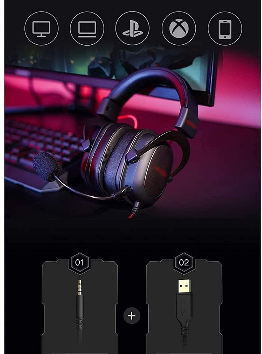3.5mm Wired Stereo Gaming Headset with Microphone