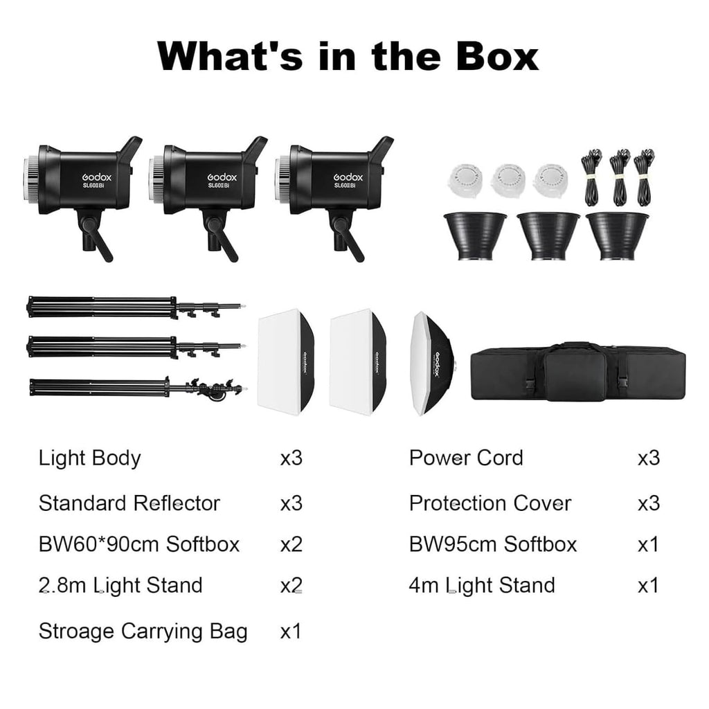 180W Bi-Color LED Video Light Kit, 3-Pack