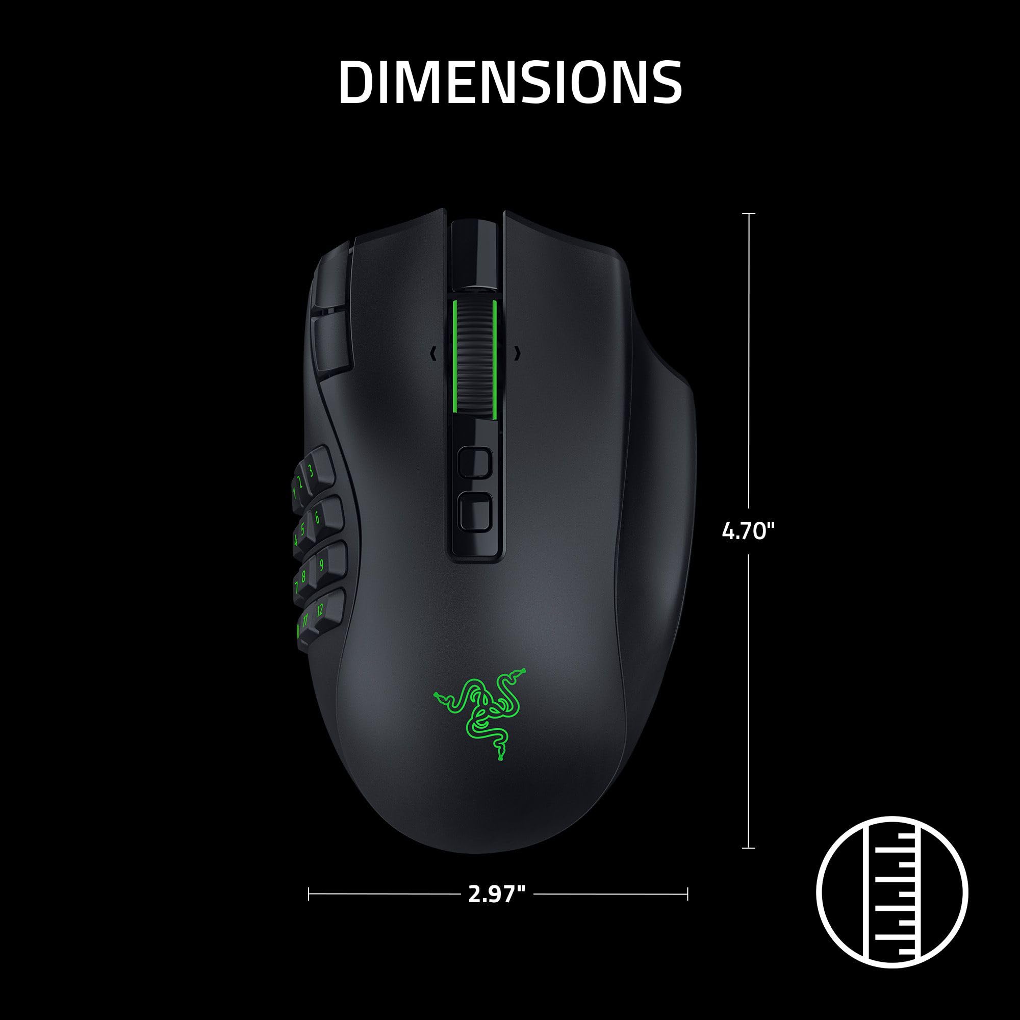 Razer Naga V3 Pro Wireless MMO Gaming Mouse with Swappable Side Plates