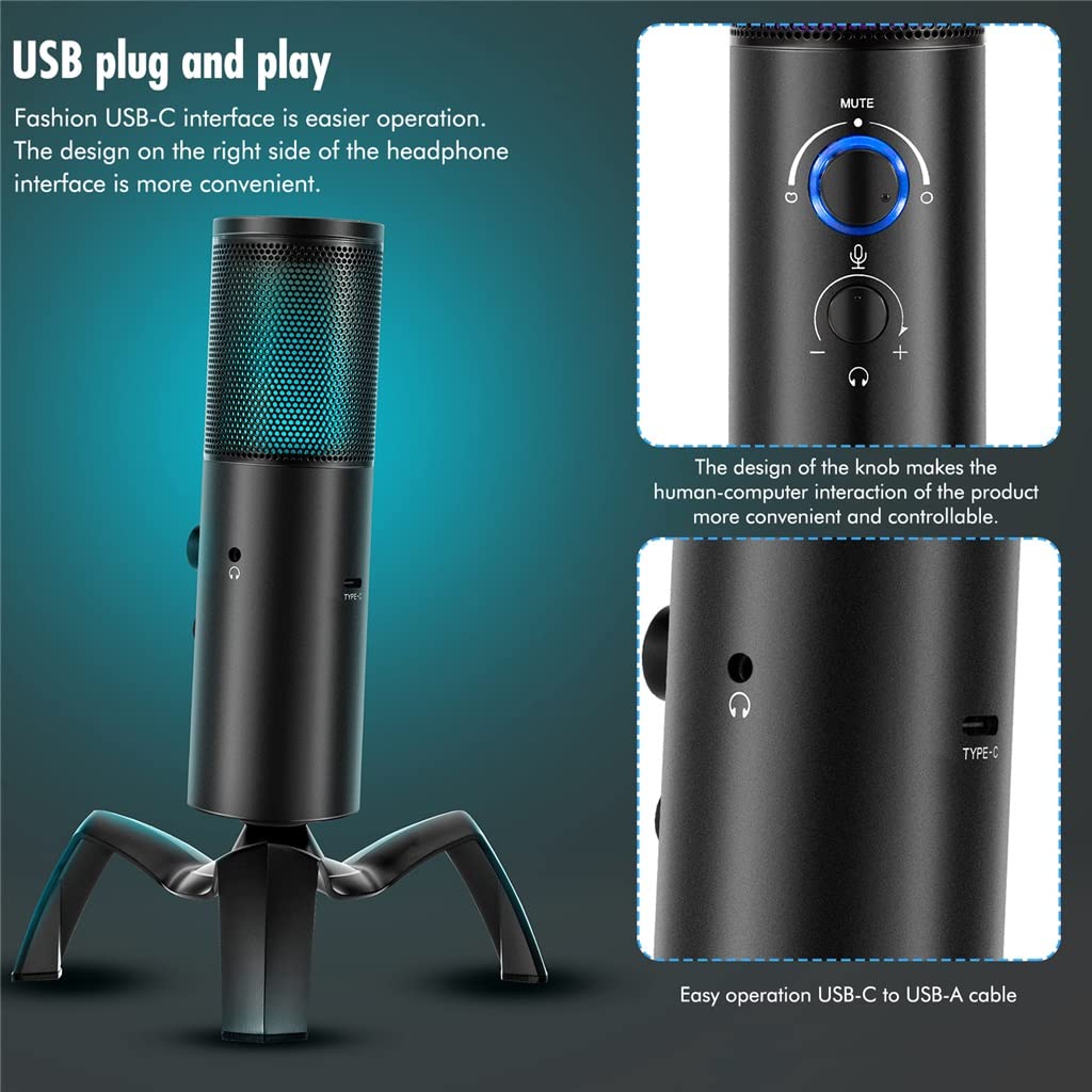 RGB USB Condenser Microphone for Gaming & Streaming