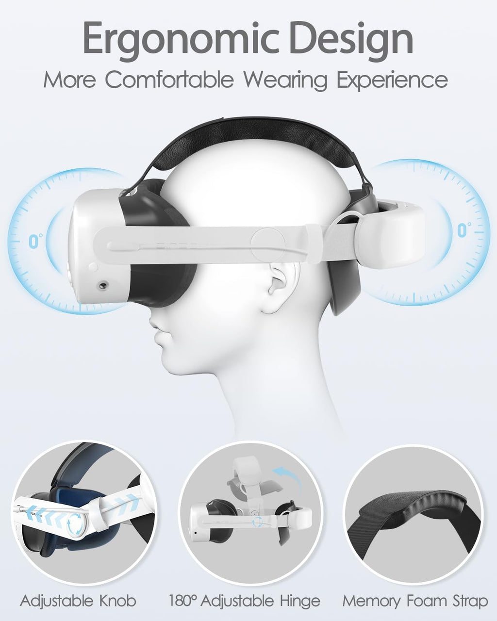 BINBOK VR Head Strap with Battery for Meta Quest 3/3S