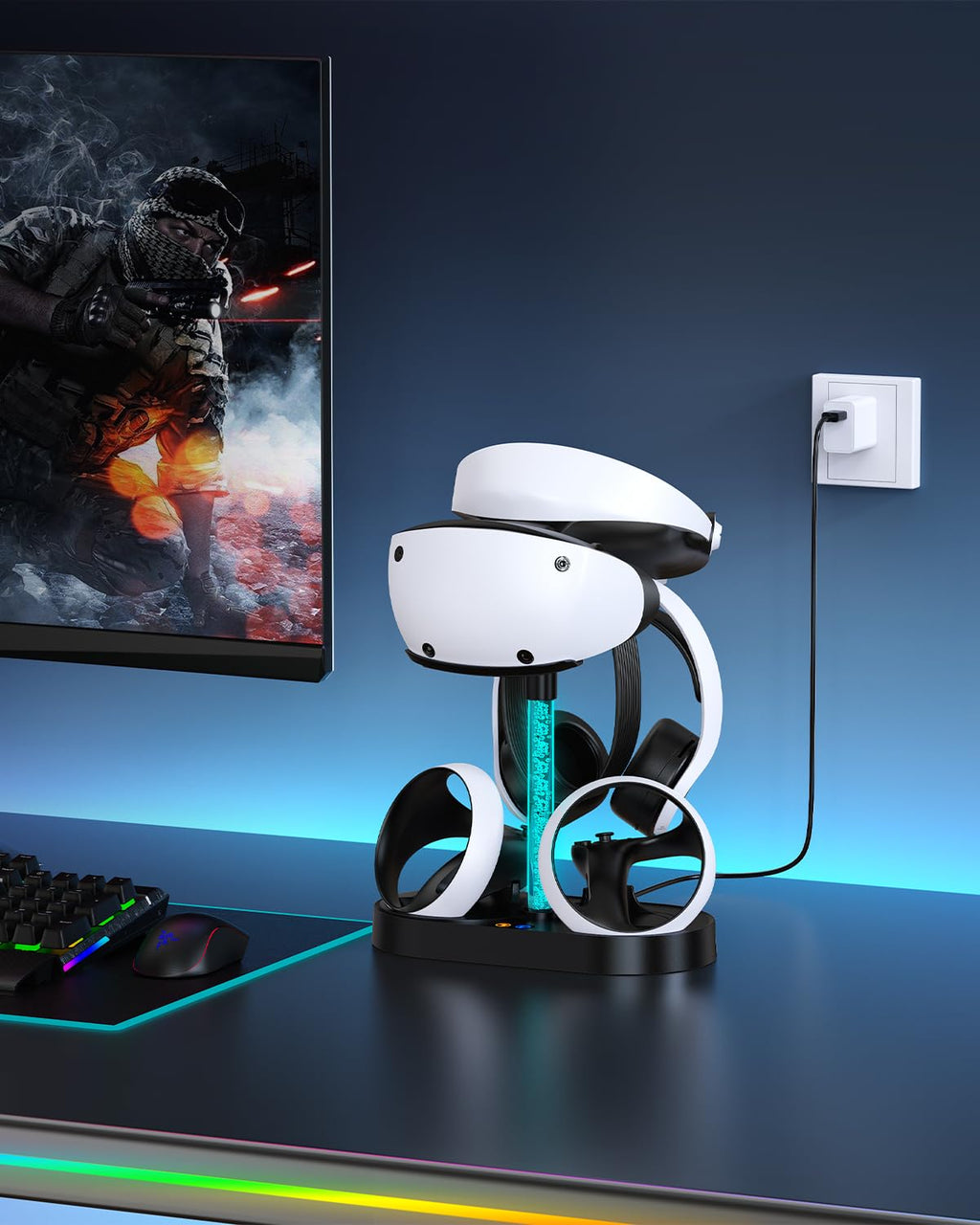 FASTSNAIL RGB Charging Stand & Storage Station for PlayStation VR2