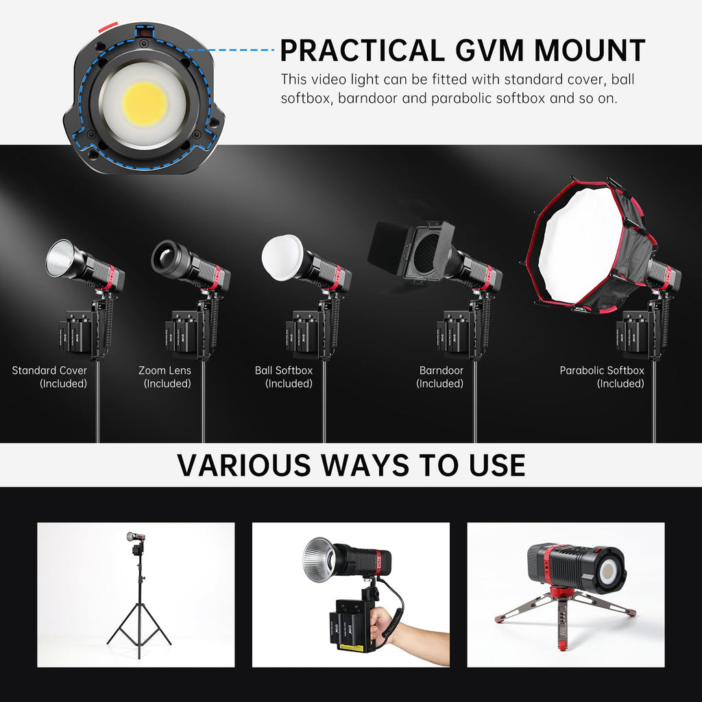Portable RGB LED Video Light Kit, 3-Pack