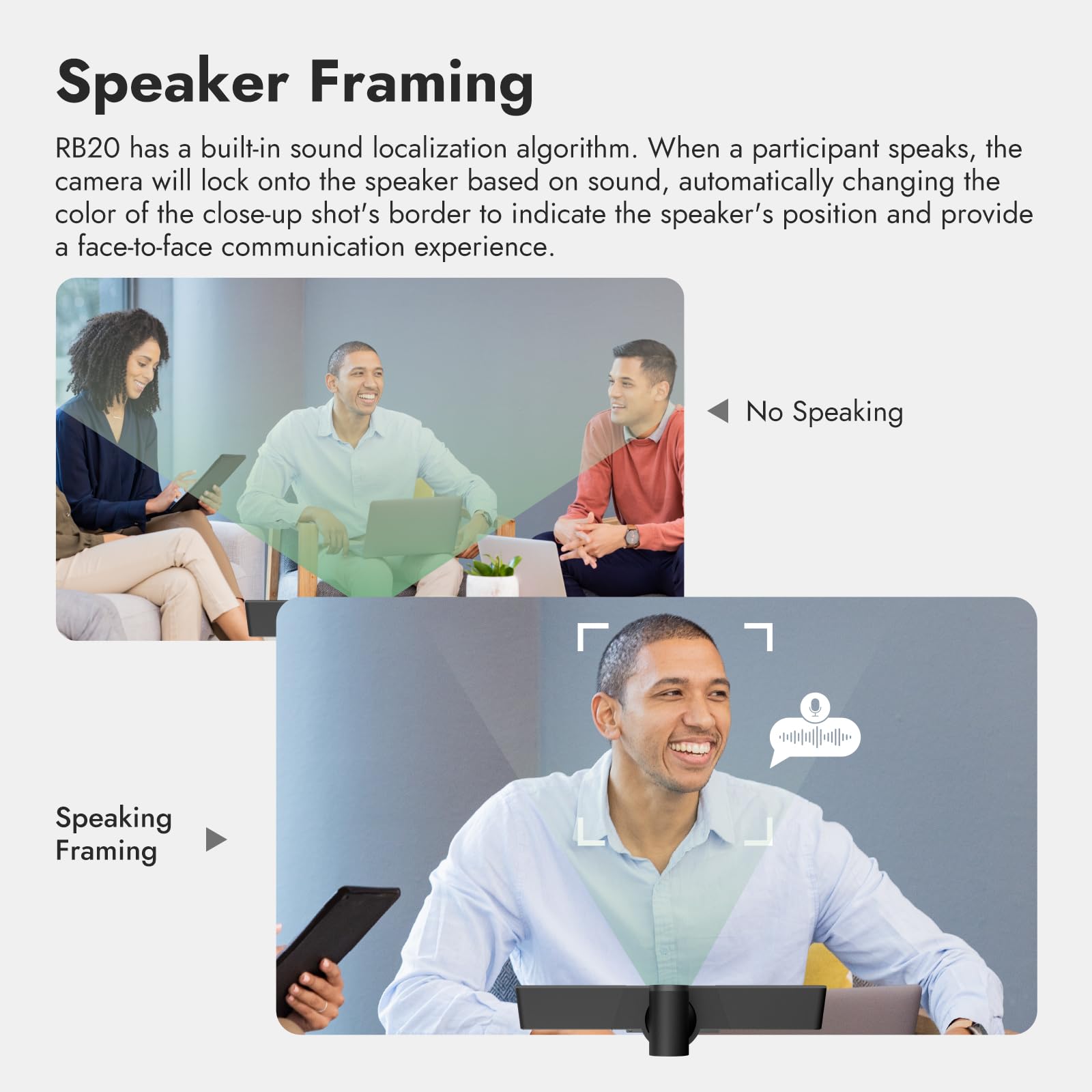 4K Dual-Lens Video Conference Soundbar with 12× Optical Zoom
