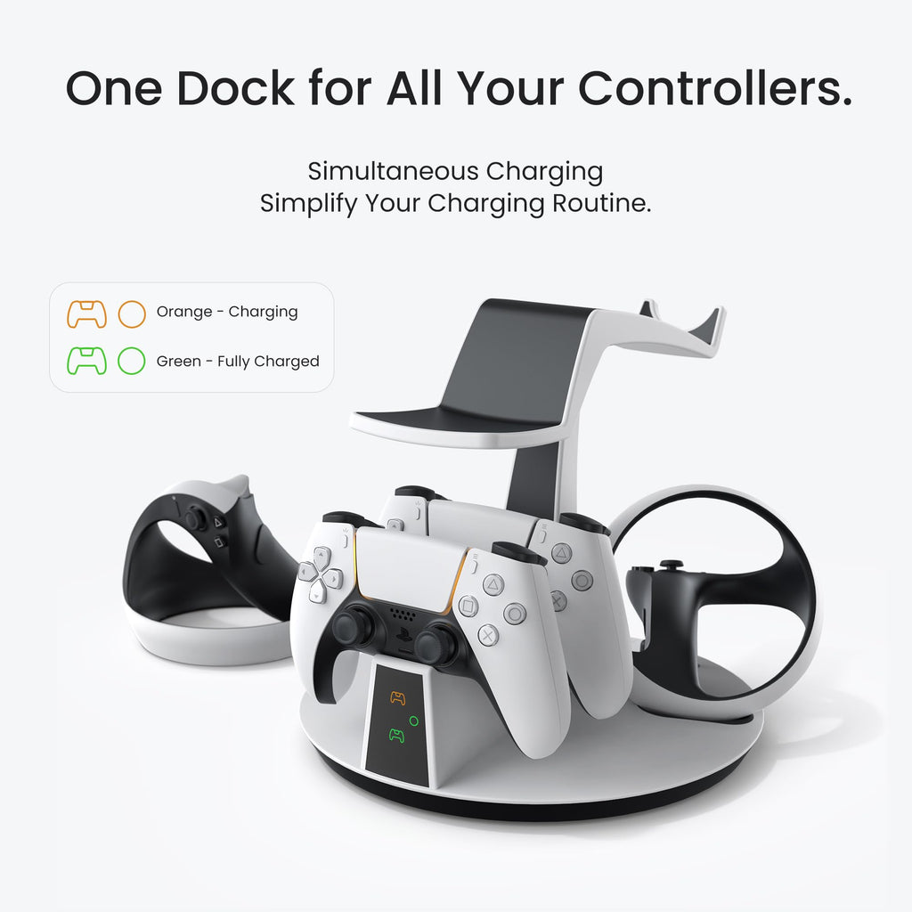 KIWI design D2 3-in-1 Controller Charging Station for PSVR2 and PS5
