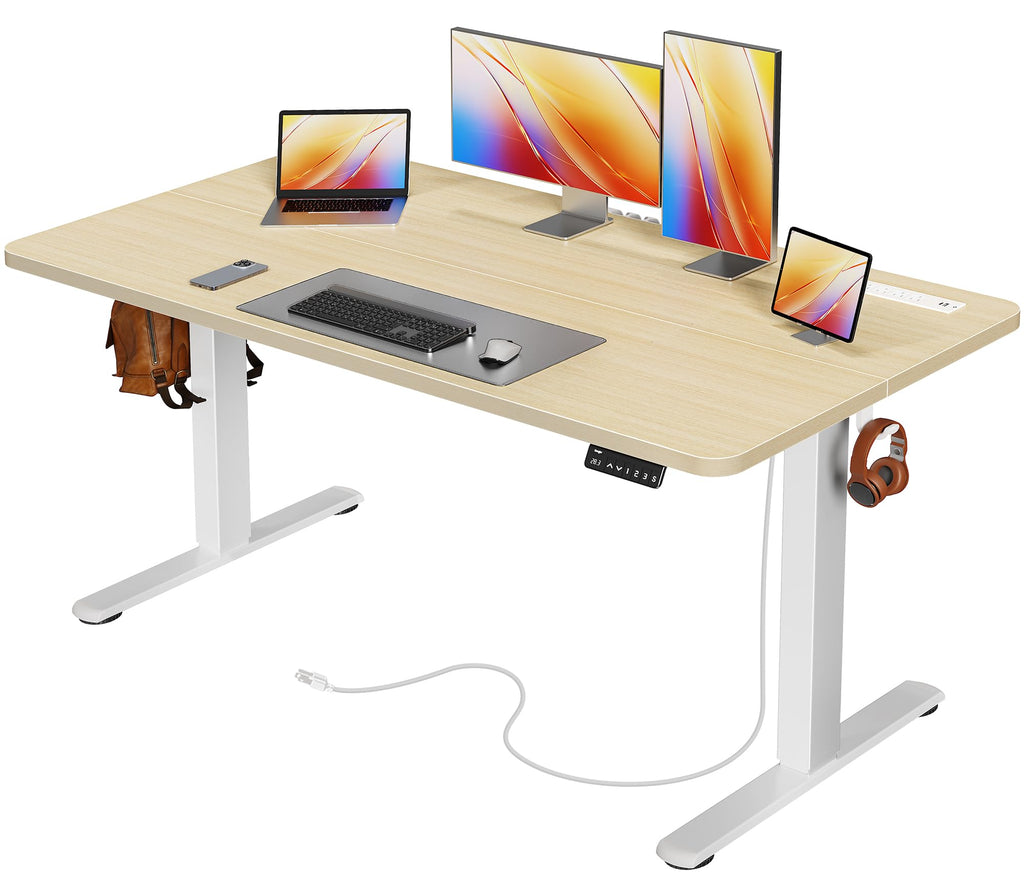47-Inch Electric Height-Adjustable Gaming Desk with USB-C & Power Outlets
