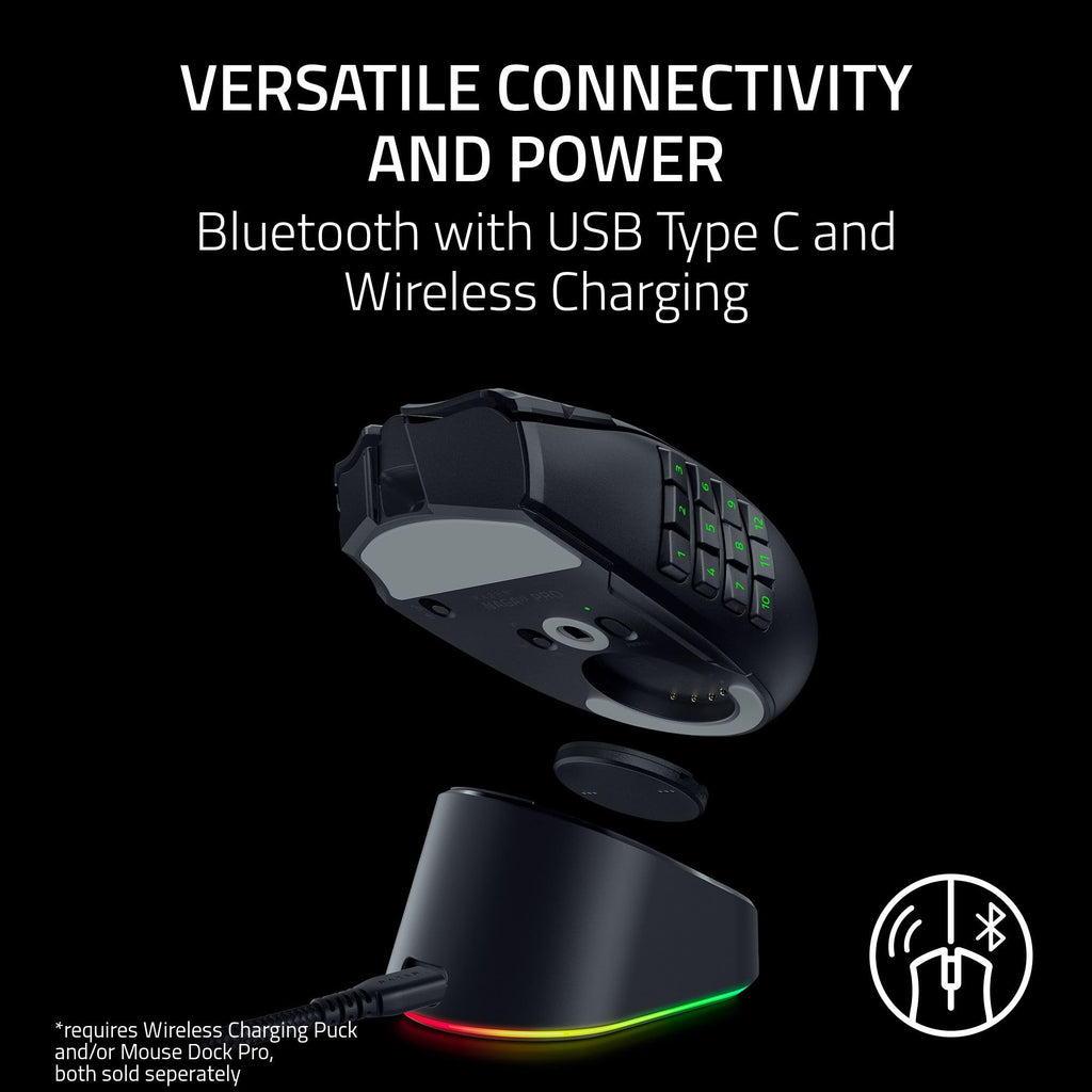 Razer Naga V3 Pro Wireless MMO Gaming Mouse with Swappable Side Plates